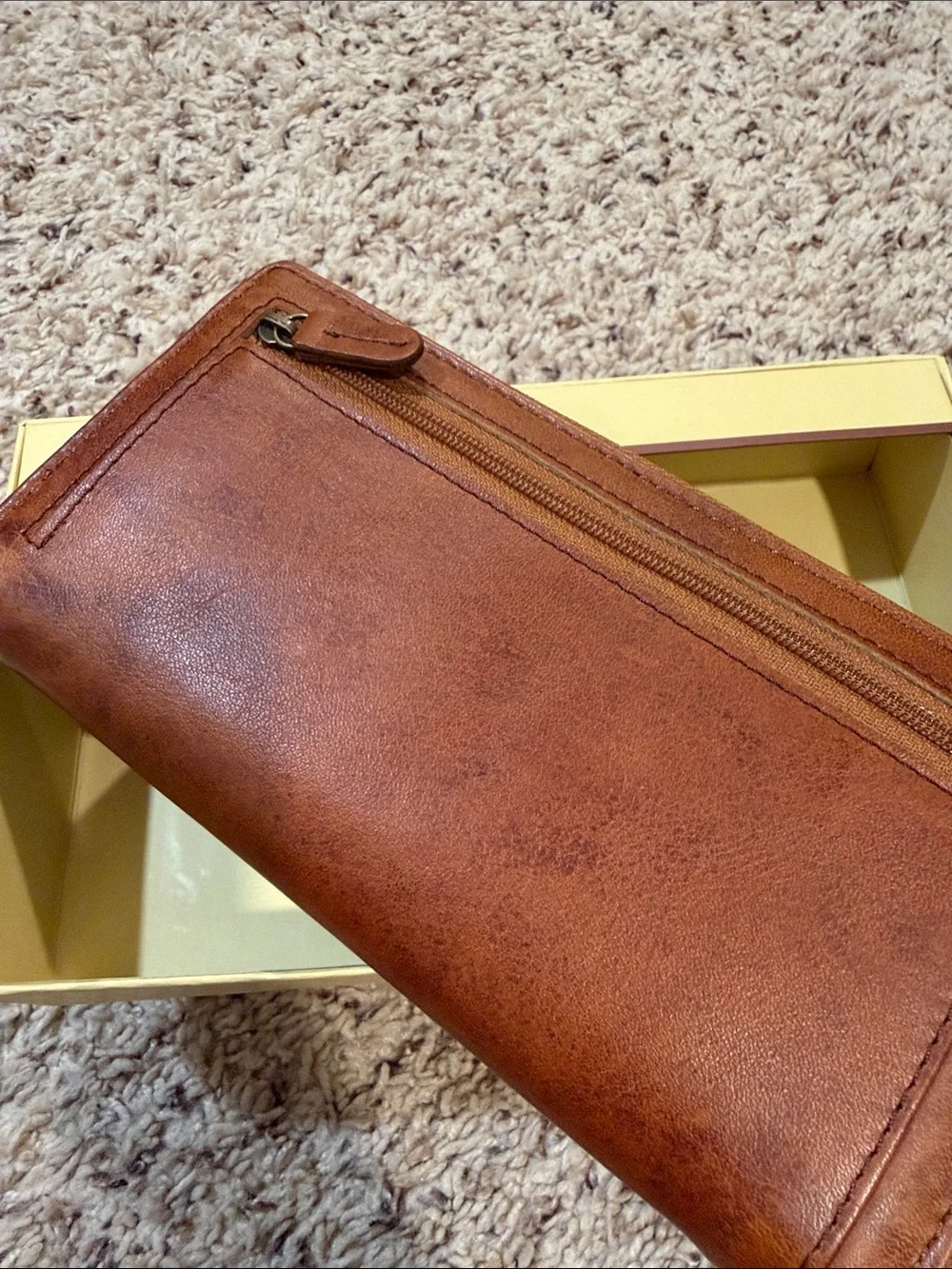 C2 by Calibrate Men's Brown Leather Money Clip Wallet